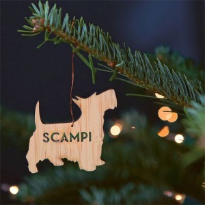 Bamboo Personalised Pet Christmas Decoration